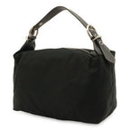 Prada Triangle Logo Shoulder Bag Nylon Leather Nero Black Silver — view 2