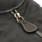 Prada Triangle Logo Shoulder Bag Nylon Leather Nero Black Silver — view 7