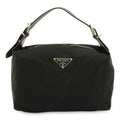 Prada Triangle Logo Shoulder Bag Nylon Leather Nero Black Silver