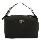 Prada Triangle Logo Shoulder Bag Nylon Leather Nero Black Silver