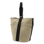 Hermes Saxo MM Handbag Toile Ash Beige Black Silver — view 2