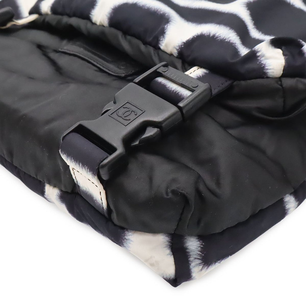 Chanel Sports Line Shoulder Bag Crossbody Reversible Nylon Leather Black White — view 3