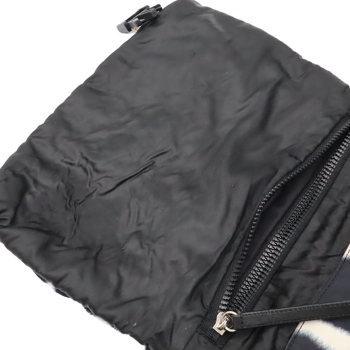 Chanel Sports Line Shoulder Bag Crossbody Reversible Nylon Leather Black White — view 4