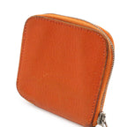 Hermes Azap Compact Mini Coin Purse Zip Around Chevre Mysore Leather Orange — view 5