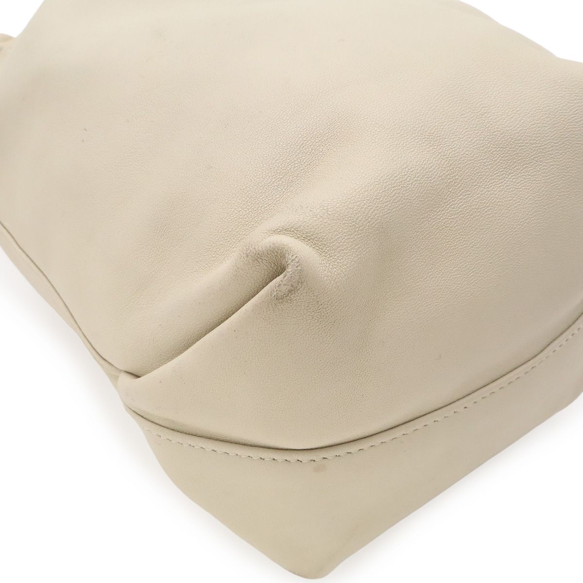 Saint Laurent Paris YSL Teddy Small Chain Shoulder Bag Drawstring Leather Ivory — view 3