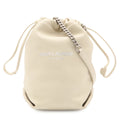 Saint Laurent Paris YSL Teddy Small Chain Shoulder Bag Drawstring Leather Ivory