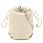 Saint Laurent Paris YSL Teddy Small Chain Shoulder Bag Drawstring Leather Ivory