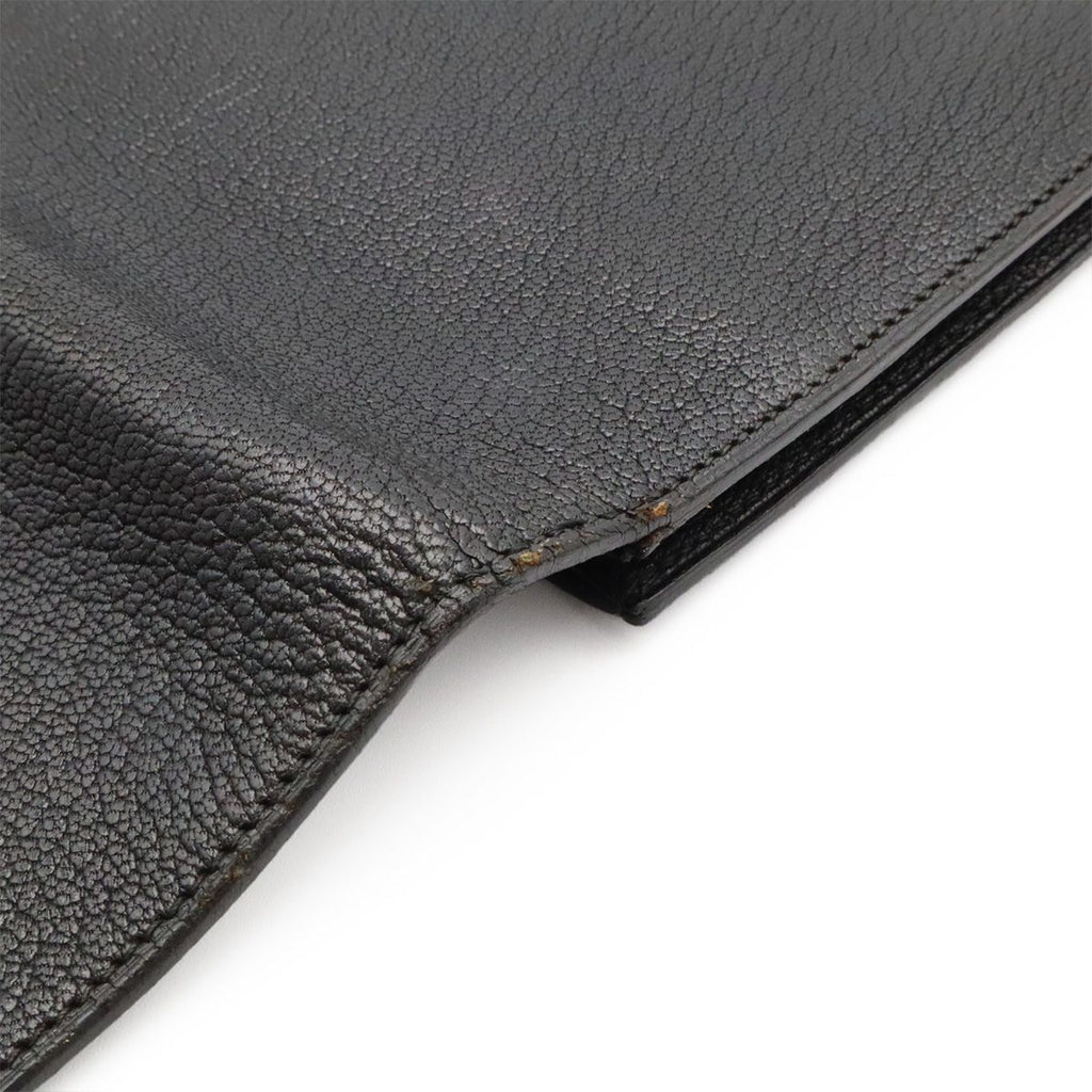 Hermes Pochette Rio Clutch Business Chevre Leather Black Silver — view 5
