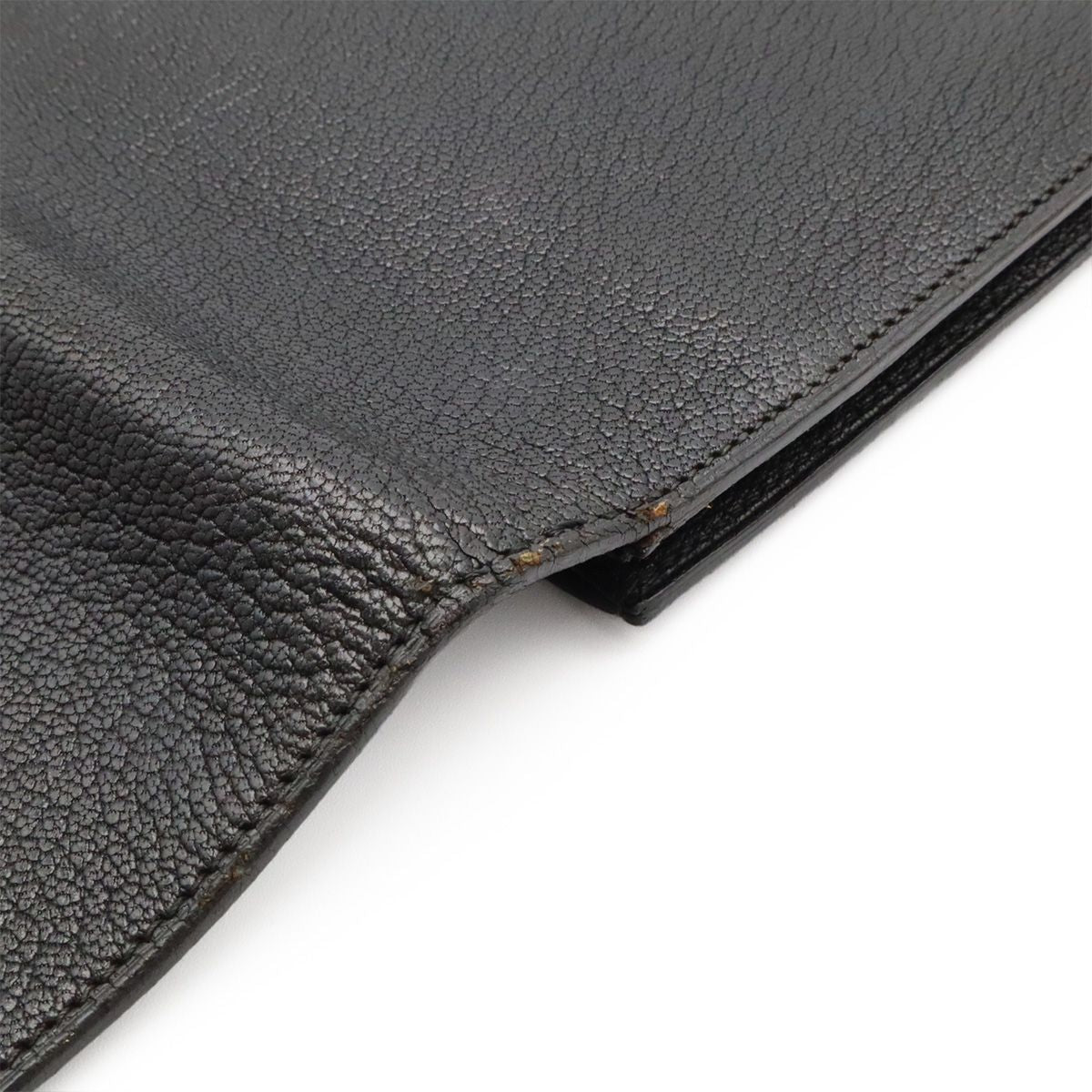 Hermes Pochette Rio Clutch Business Chevre Leather Black Silver — view 5
