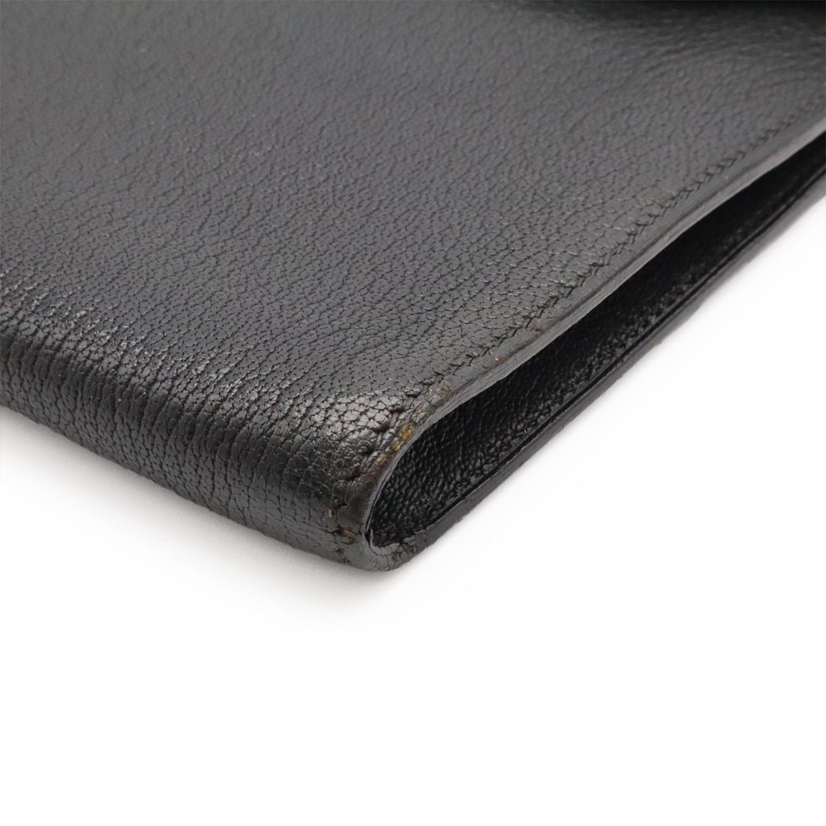 Hermes Pochette Rio Clutch Business Chevre Leather Black Silver — view 3