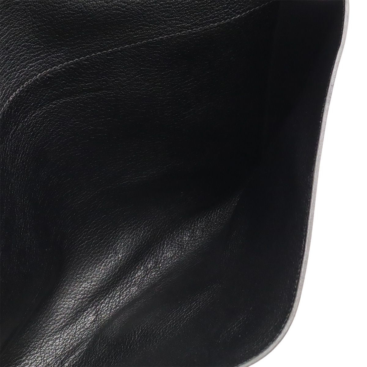 Hermes Pochette Rio Clutch Business Chevre Leather Black Silver — view 7