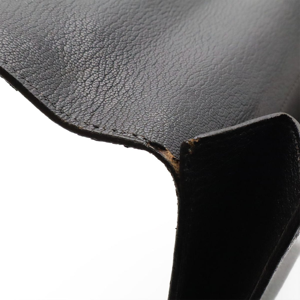 Hermes Pochette Rio Clutch Business Chevre Leather Black Silver — view 6