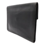 Hermes Pochette Rio Clutch Business Chevre Leather Black Silver — view 2