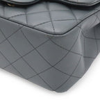 Chanel Quilted CC Logo Mini Flap Chain Shoulder Bag Pochette Leather Gray Gold — view 3