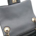 Chanel Quilted CC Logo Mini Flap Chain Shoulder Bag Pochette Leather Gray Gold — view 6