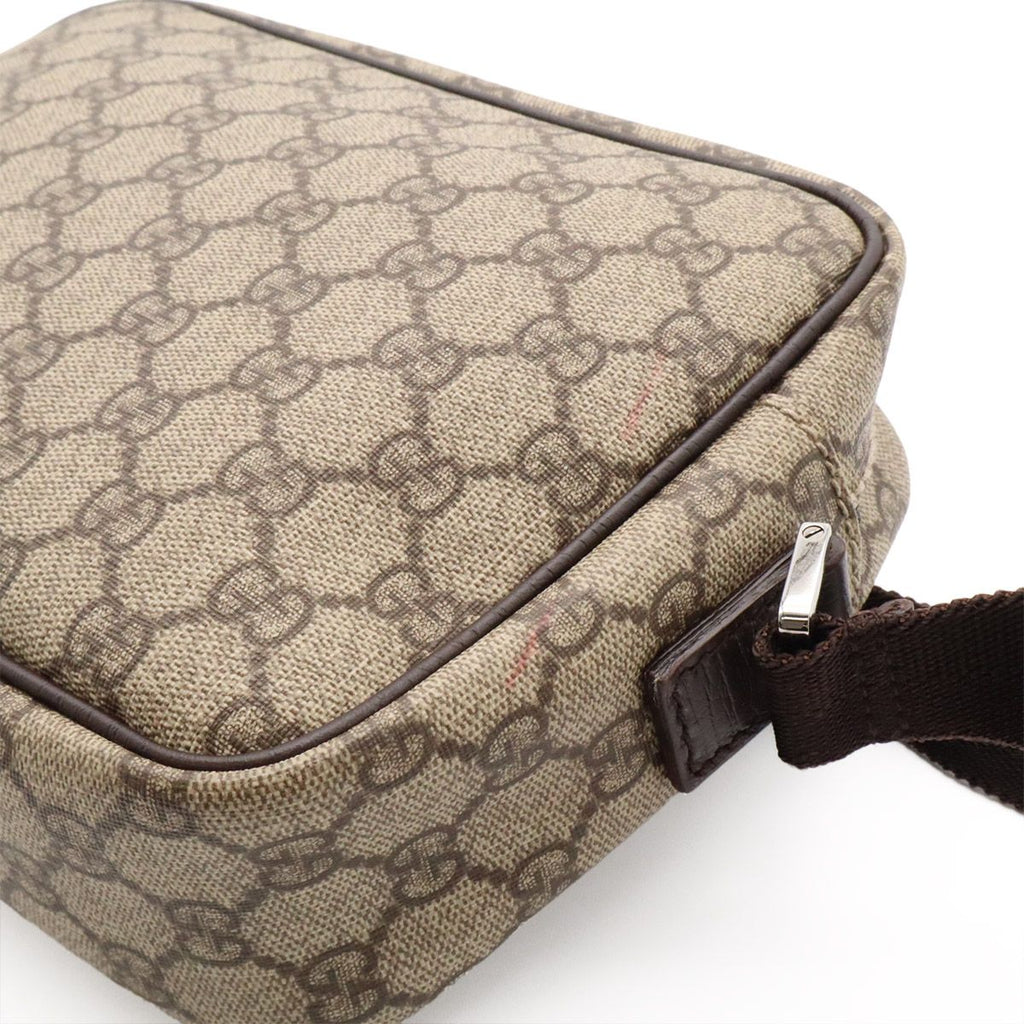 Gucci GG Supreme Plus Shoulder Bag Pochette Crossbody Leather Khaki Beige Brown — view 7