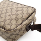 Gucci GG Supreme Plus Shoulder Bag Pochette Crossbody Leather Khaki Beige Brown — view 7