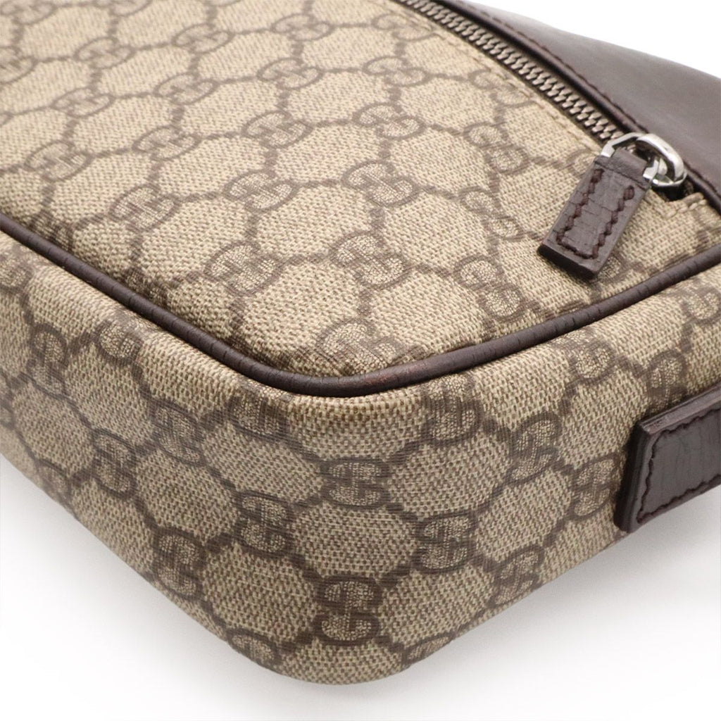 Gucci GG Supreme Plus Shoulder Bag Pochette Crossbody Leather Khaki Beige Brown — view 3