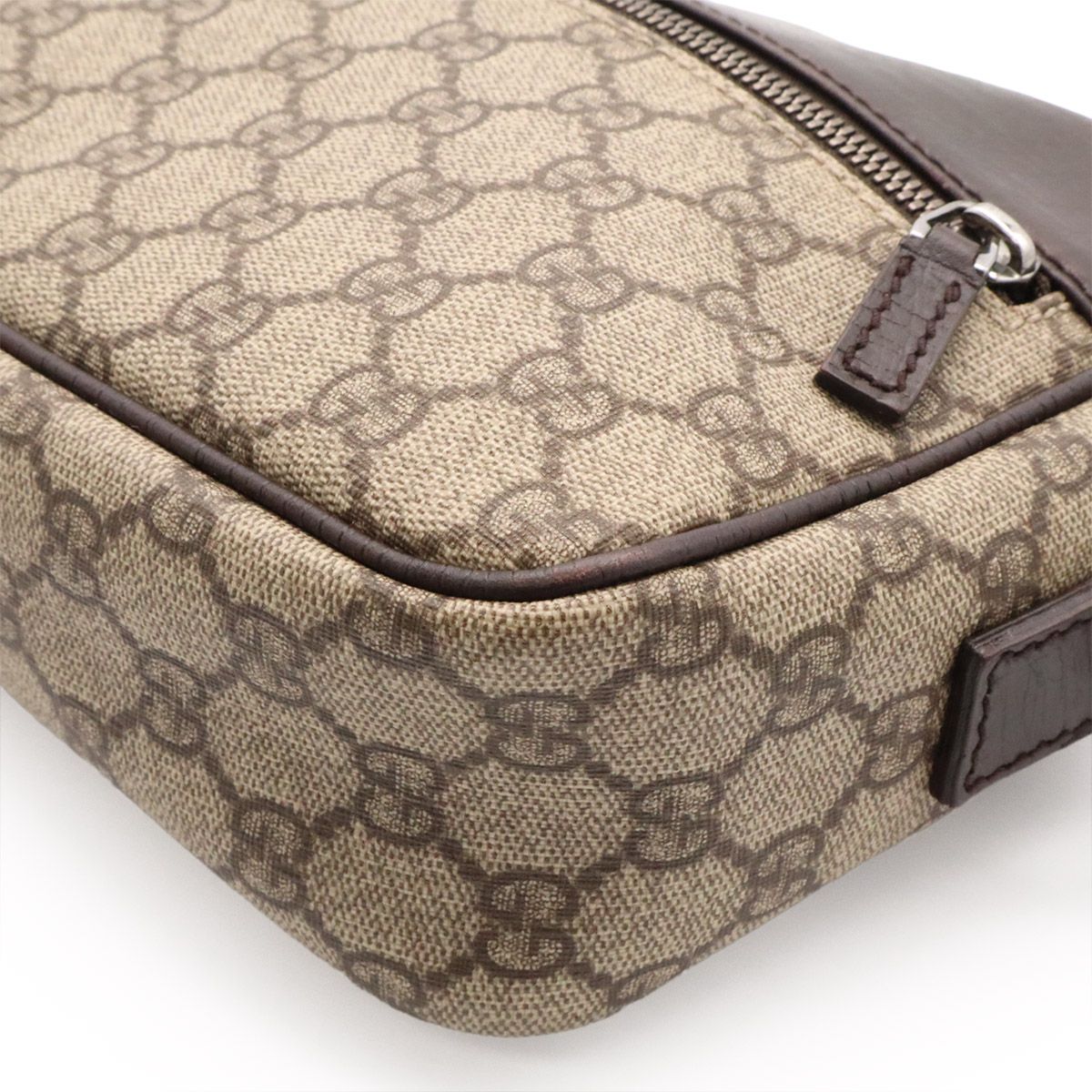 Gucci GG Supreme Plus Shoulder Bag Pochette Crossbody Leather Khaki Beige Brown — view 3