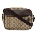 Gucci GG Supreme Plus Shoulder Bag Pochette Crossbody Leather Khaki Beige Brown