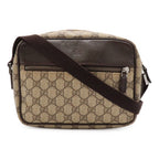 Gucci GG Supreme Plus Shoulder Bag Pochette Crossbody Leather Khaki Beige Brown