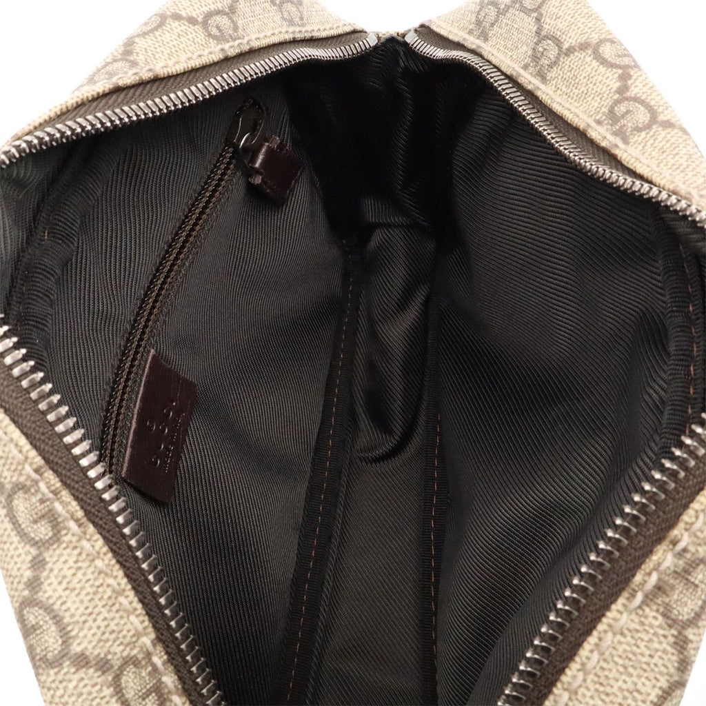 Gucci GG Supreme Plus Shoulder Bag Pochette Crossbody Leather Khaki Beige Brown — view 8
