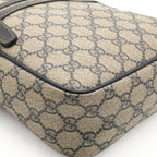 Gucci GG Plus Supreme Shoulder Bag Pochette Crossbody Leather Navy Beige Silver — view 3