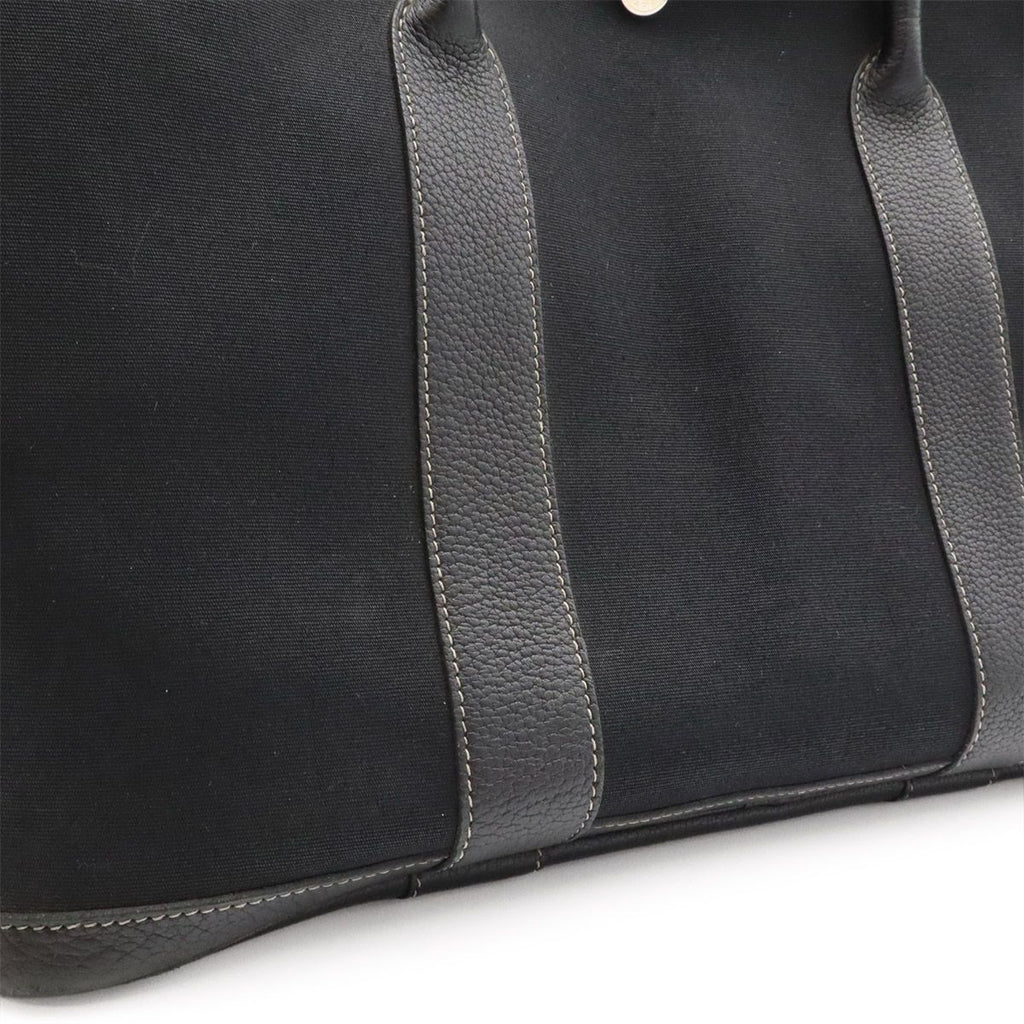 Hermes Garden Party PM Tote Shoulder Bag Toile Officier Leather Black — view 5
