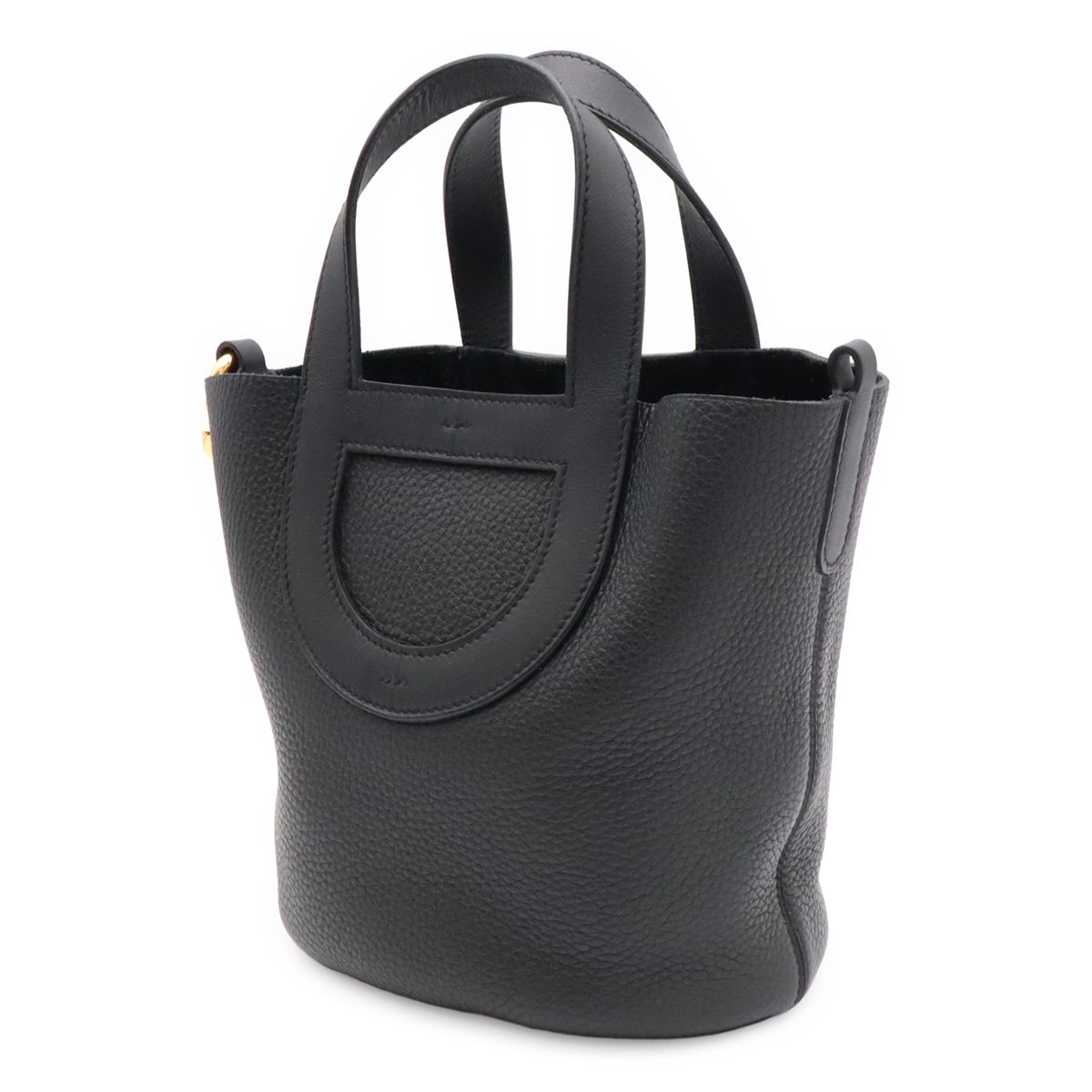 Hermes in the Loop 18 Tote Togo Leather Black Gold — view 2