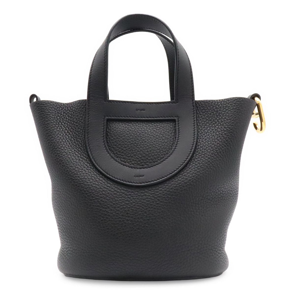 Hermes in the Loop 18 Tote Togo Leather Black Gold