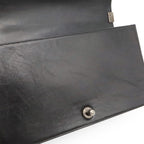 Chanel Boy Quilted CC Logo Chain Shoulder Bag Crossbody Leather Dark Navy Silver — view 8