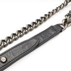 Chanel Boy Quilted CC Logo Chain Shoulder Bag Crossbody Leather Dark Navy Silver — view 5