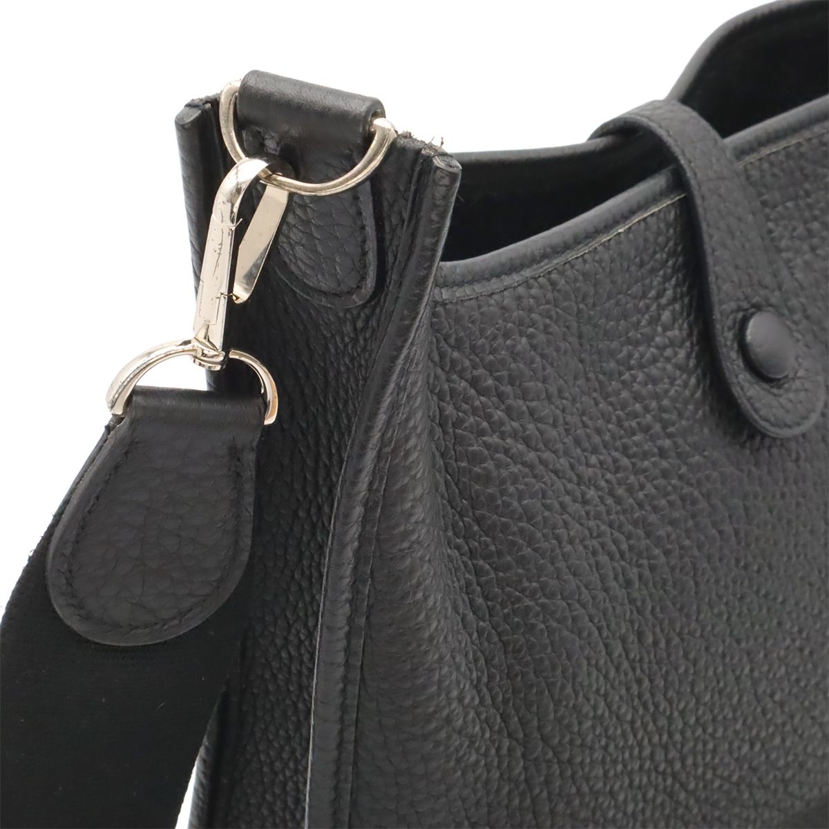 Hermes Evelyne I 1 PM Shoulder Bag Togo Leather Black Silver — view 4