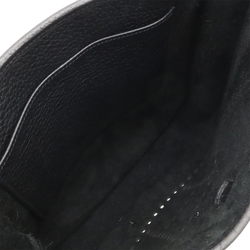 Hermes Evelyne I 1 PM Shoulder Bag Togo Leather Black Silver — view 6