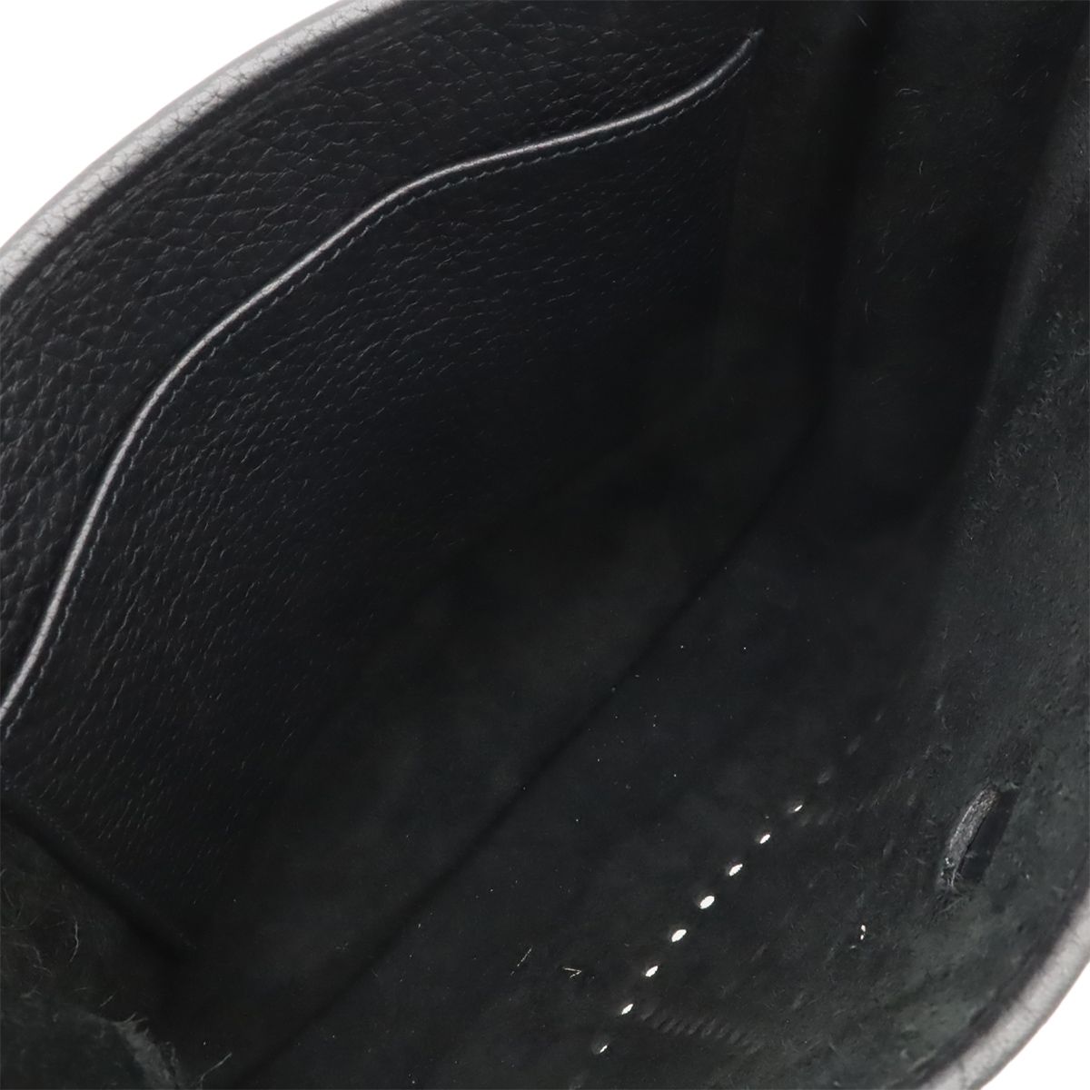 Hermes Evelyne I 1 PM Shoulder Bag Togo Leather Black Silver — view 6