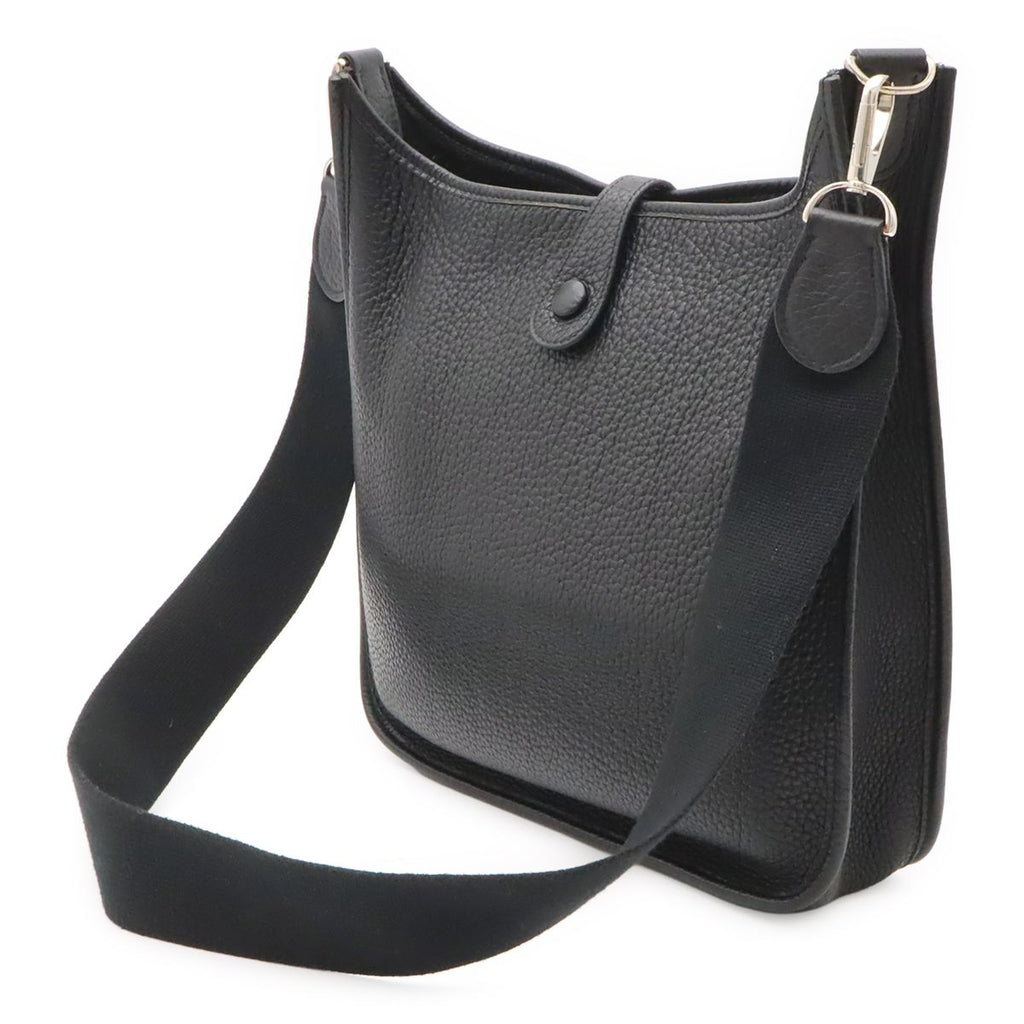 Hermes Evelyne I 1 PM Shoulder Bag Togo Leather Black Silver — view 2