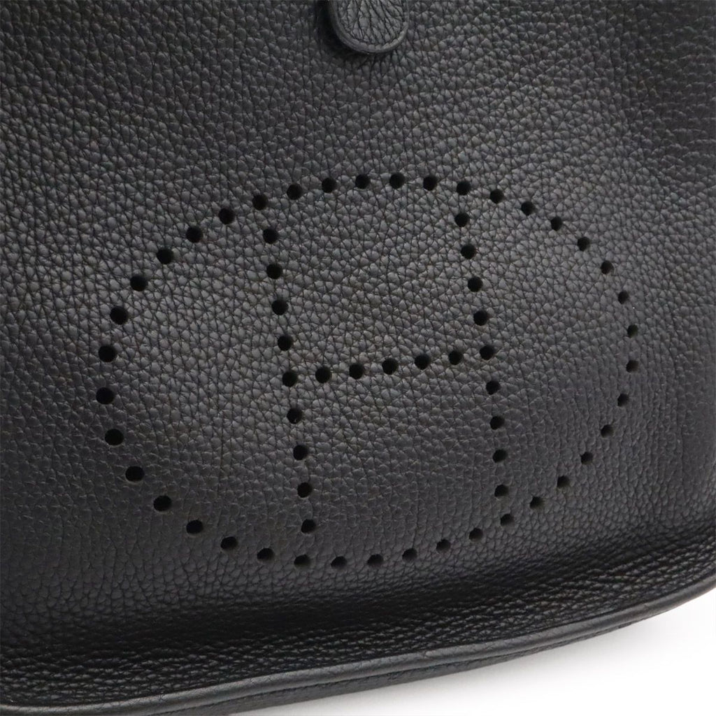 Hermes Evelyne I 1 PM Shoulder Bag Togo Leather Black Silver — view 7