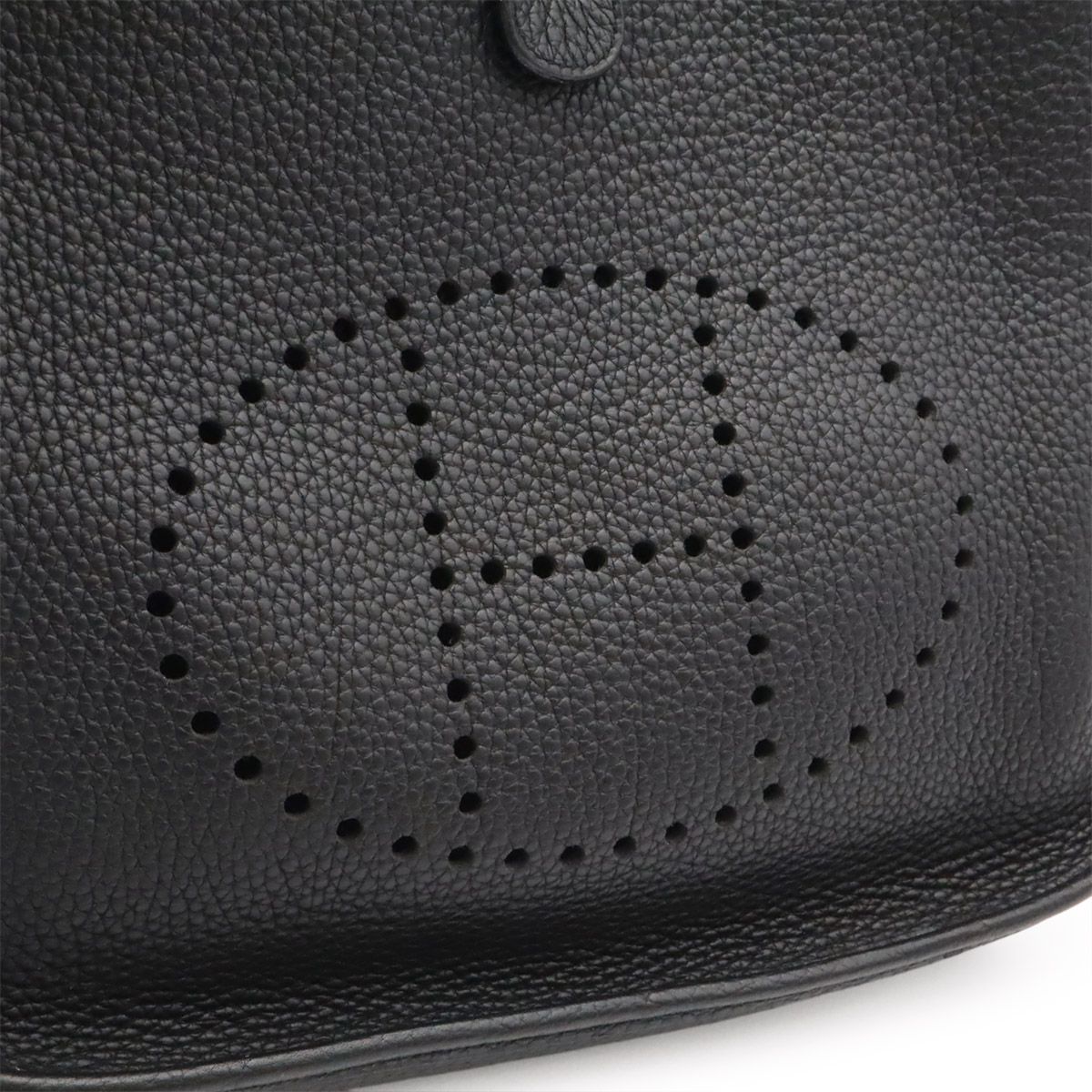 Hermes Evelyne I 1 PM Shoulder Bag Togo Leather Black Silver — view 7