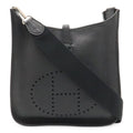 Hermes Evelyne I 1 PM Shoulder Bag Togo Leather Black Silver