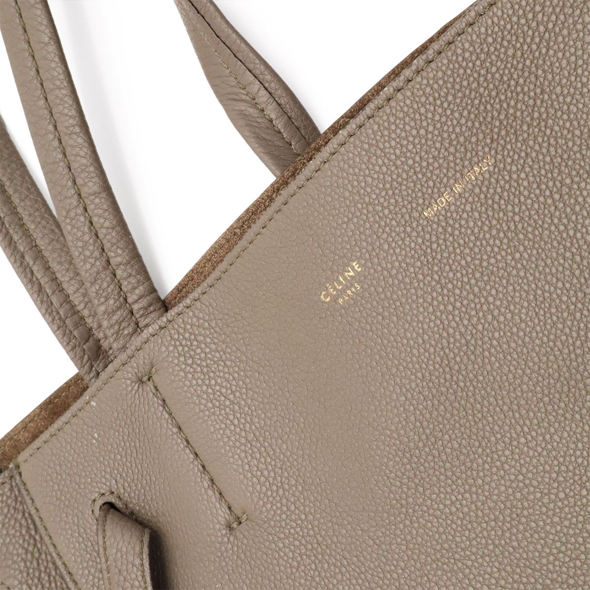 Celine Hippopotamus Phantom Small Belt Tote Shoulder Bag Leather Gray Jew Gold — view 7
