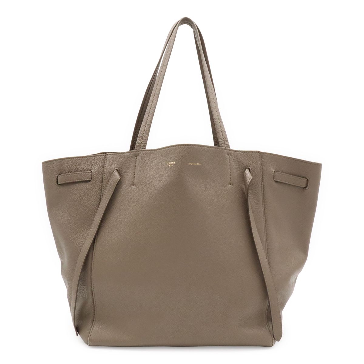 Celine Hippopotamus Phantom Small Belt Tote Shoulder Bag Leather Gray Jew Gold
