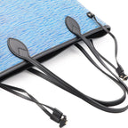 Louis Vuitton Epi Denim Neverfull MM Tote Shoulder Bag with Leather Blue Pouch — view 4