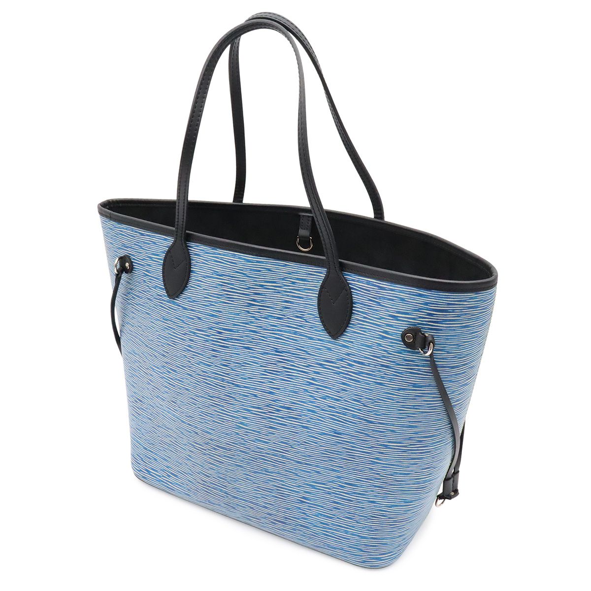 Louis Vuitton Epi Denim Neverfull MM Tote Shoulder Bag with Leather Blue Pouch — view 2