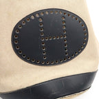 Hermes Lunch Logo Perforated Shoulder Bag Drawstring Toilette Ash Box Calf — view 9