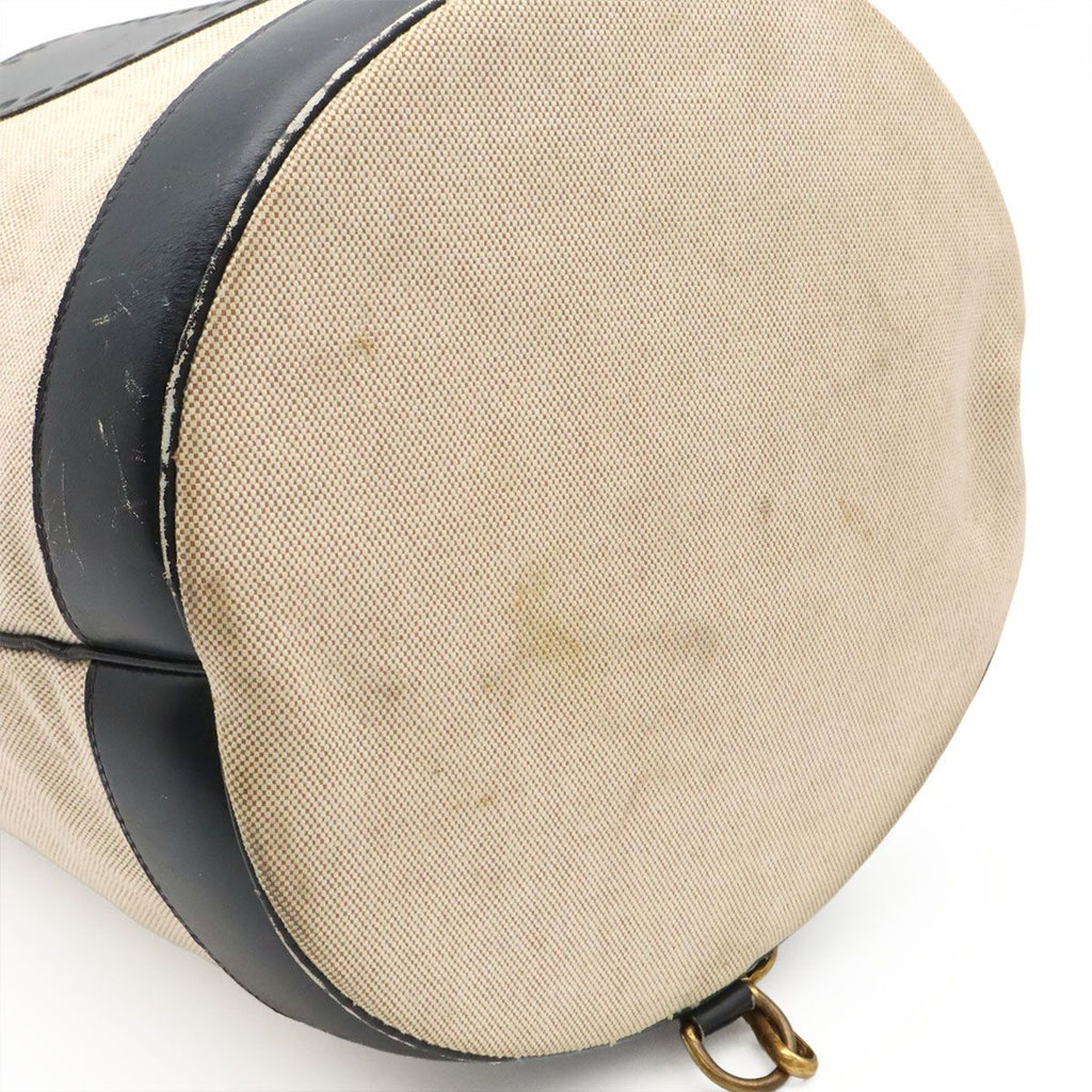 Hermes Lunch Logo Perforated Shoulder Bag Drawstring Toilette Ash Box Calf — view 3