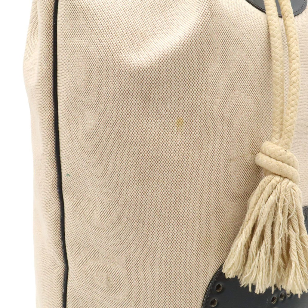 Hermes Lunch Logo Perforated Shoulder Bag Drawstring Toilette Ash Box Calf — view 8