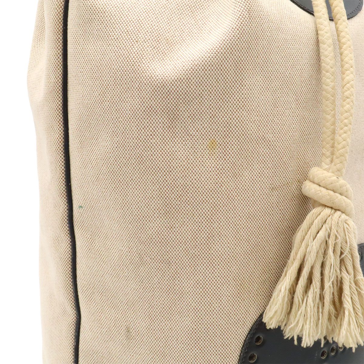 Hermes Lunch Logo Perforated Shoulder Bag Drawstring Toilette Ash Box Calf — view 8
