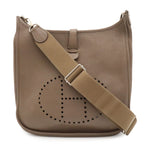 Hermes Evelyne 3 III GM Shoulder Bag Crossbody Togo Leather Etoupe Gray Silver