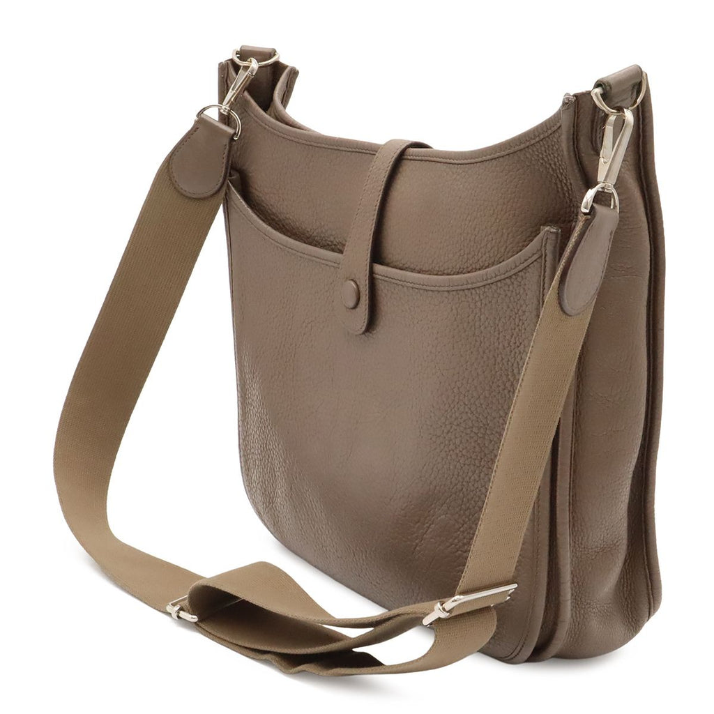 Hermes Evelyne 3 III GM Shoulder Bag Crossbody Togo Leather Etoupe Gray Silver — view 2