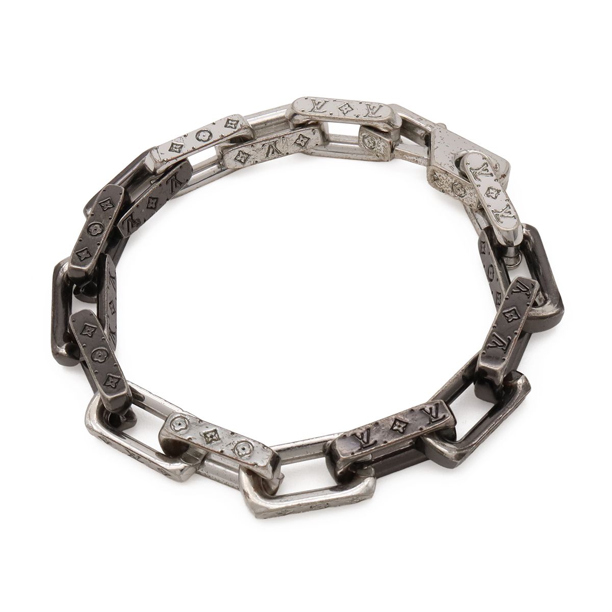 Louis Vuitton Bracelet Chain Monogram Collier Metal Silver